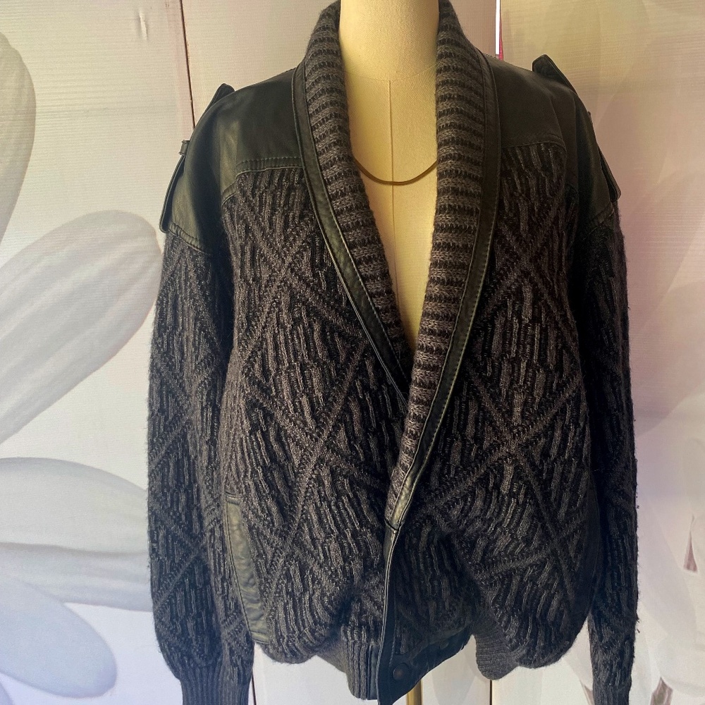 Torros vintage leather/ knit jacket